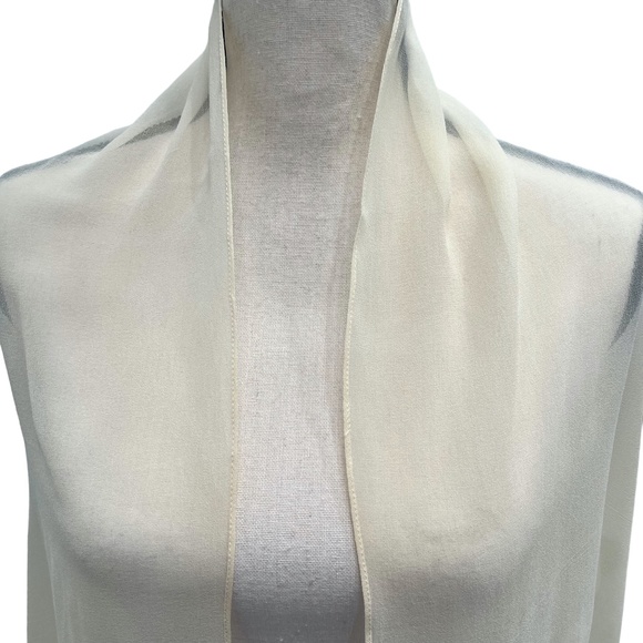 VINTAGE LILLIE RUBIN PALE YELLOW SILK SEMI SHEER RECTANGLE SCARF - Picture 7 of 8